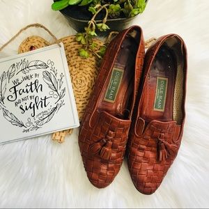Cole Haan Vintage Leather Woven Loafers Sz 8A